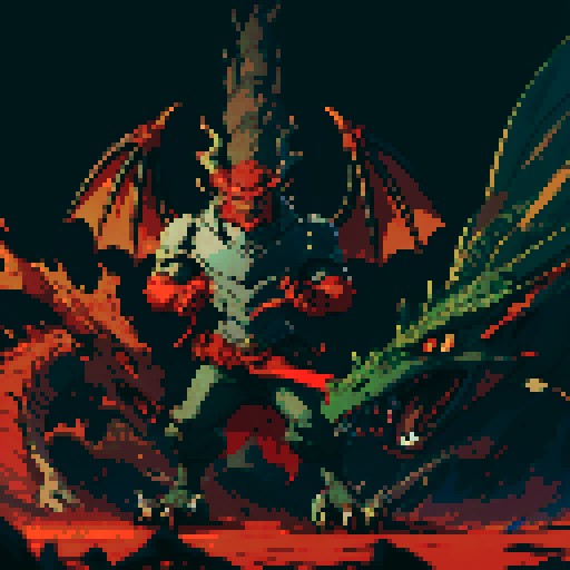 full-body image of a red dragon, dragon alone with nobody else in the frame