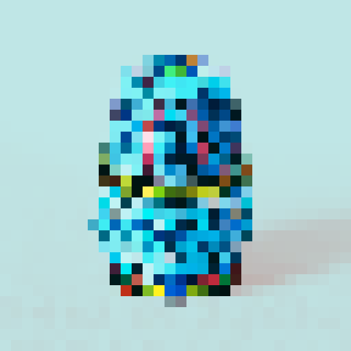 thimble item, vibrant colors, intricate stitching, miniature size, retro gaming aesthetic, 8-bit graphics, geometric patterns, limited color palette, sharp edges, nostalgic feel, detailed shading, high contrast