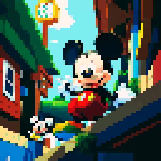 pixel image of mickey mouse
