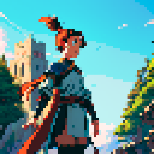 Anime warrior on an adventure