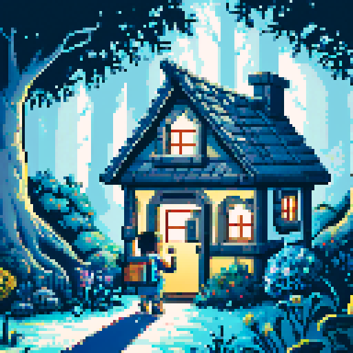 An adventurer heading into a home