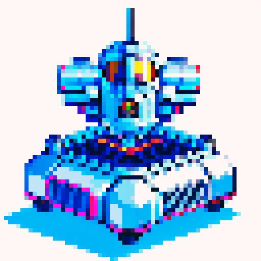metallic spaceship, intricate engine part, gleaming silver, shiny surfaces, retro-style 16-bit, pixel art, 32x32, sRGB