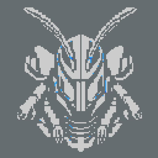 praying mantis helmet, retro 8-bit, intricate detailing, sharp angles, pixel art, 4 colors limit