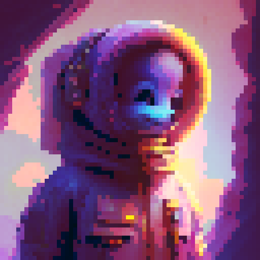 Cozy and sleepy character sprite, purple and blue shades, pixel art style, isometric view, sRGB