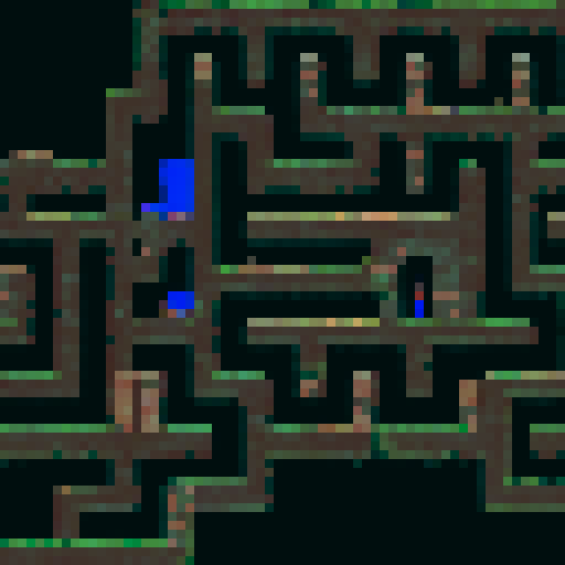 Brick maze, vibrant colors, intricate pathways, towering walls, perspective, isometric view, detailed textures, immersive atmosphere, nostalgic pixel art, sRGB, background, landscape