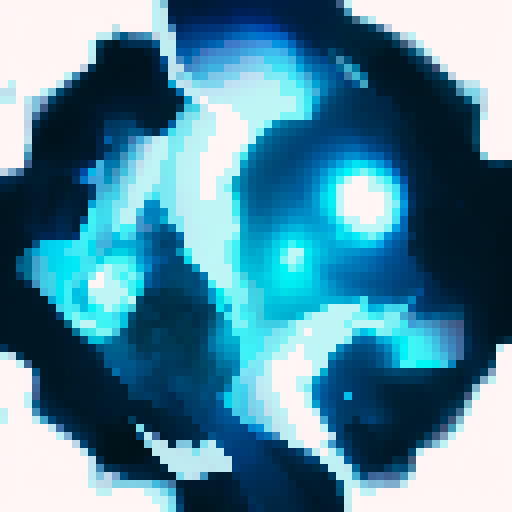 blue circular crystal, hidden tear, sadness, sad colors