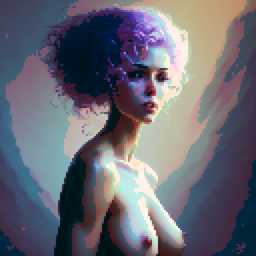 sexy naked woman, bent over with ass facing camera, fingering herself, pixel art porn
