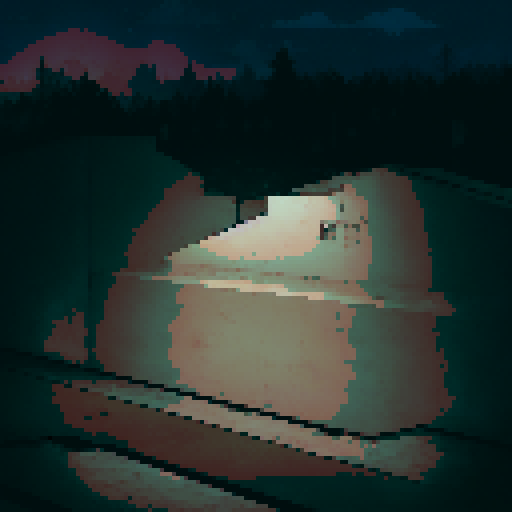 night sky, purple hues, haunted, stars, concrete, brutalist, steel, empty, ghosts