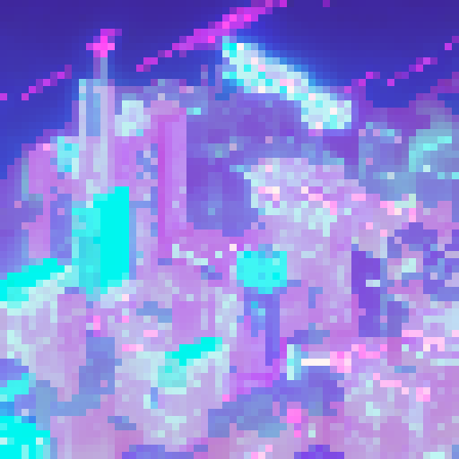 Purple-haired, neon-lit, and glitchy, a cyberpunk girl with a katana stands atop a skyscraper, surrounded by hovering drones and holographic advertisements