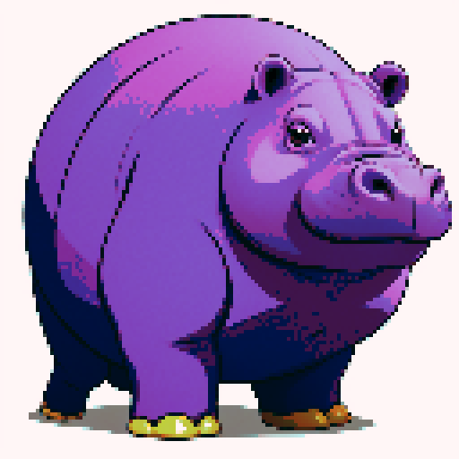 anime style hippo portrait. 