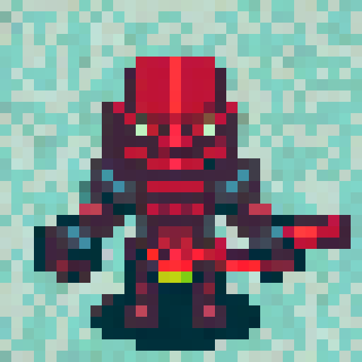 Skeleton warrior sprite holding a glowing sword, standing on a mossy stone platform surrounded by bubbling lava and ominous shadows