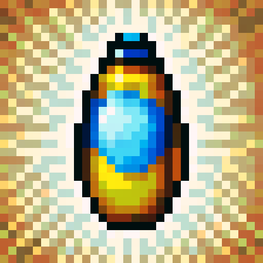 beer bottle cap item, game icon, 32x32 pixel art, sRGB, skill art, close up, portrait, metallic texture, embossed logo, vibrant colors, glossy finish