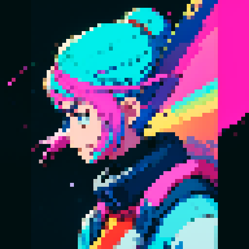 Space pilot flying ship. Vibrant. 80s Anime style 