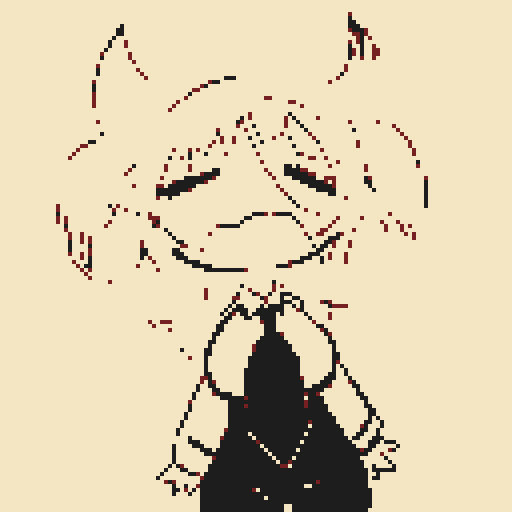 cute character, light hair, dark hair tips