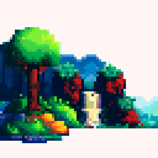 Forest Tileset with trees, rocks and grass.