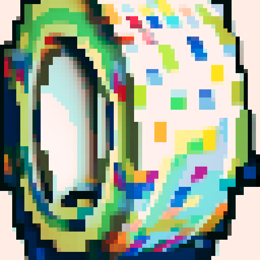 duct tape roll with torn edges, vibrant colors, sticky texture, pixelated graphics, 8-bit design, retro feel, compact size, customizable patterns, intricate details, isometric perspective, realistic shading, smooth transitions, low resolution, limited color palette, vintage aesthetics, iconic symbol, item