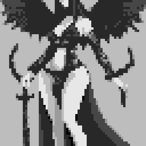 busty succubus, skin tight lace, deep v-neck crop top, intricate druidic staff, pixel art, sRGB