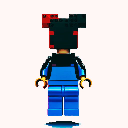 lego pixel, vibrant colors, blocky shapes, small plastic bricks, isometric perspective, retro video game, low resolution, 8-bit graphics, sharp edges, square grid, limited color palette, nostalgic feel, brick-built characters, iconic lego logo, digital recreation, detailed textures, crisp lines, simplified forms, nostalgic gaming vibes rainbow body