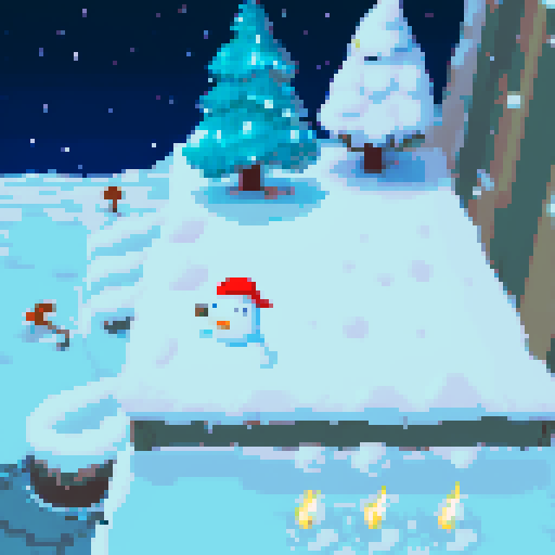 Snowy area, snowman