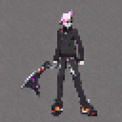 Sleek, modern, and edgy. 

        "A young man with a modern twist on the Grim Reaper, sporting a sleek, black suit and a futuristic scythe, surrounded by a neon-lit city skyline."