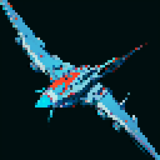 a transparent sprite for a space game. It needs to look like the top view of a futuristic spaceship style of the 90s.