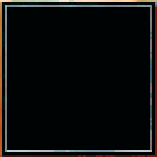 2d, pixel art, detailed border, vibrant background with shades of red and orange