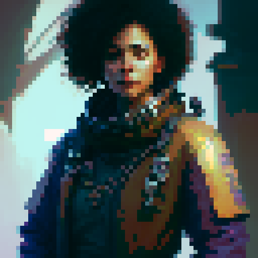 Character portrait facing camera focus on head and shoulders