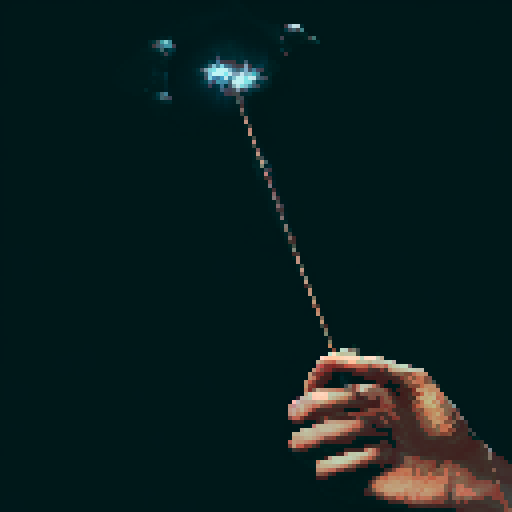 Hand holding an incense, stick, smoke