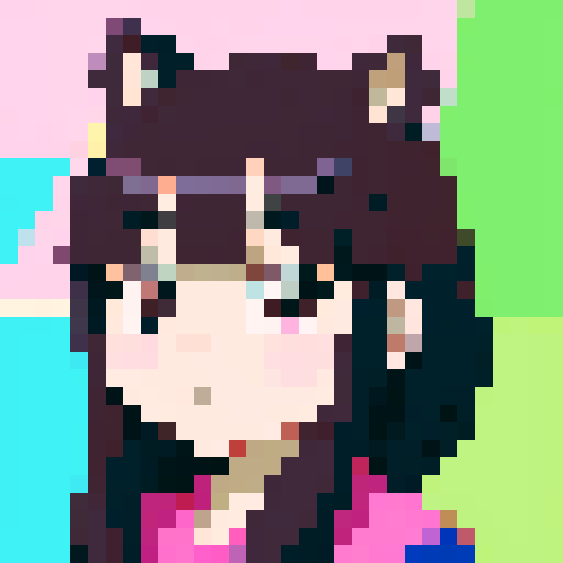 anime style hippo portrait.