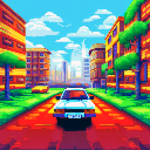 Photorealistic, centered Lada 2114 in a three quarter view, right wheel in front, clean background, pixel art style with sRGB colors