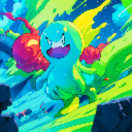 slime, dynamic shape, slime shooting out, slime attack, transparent background, no backdrop, no characters, no humans