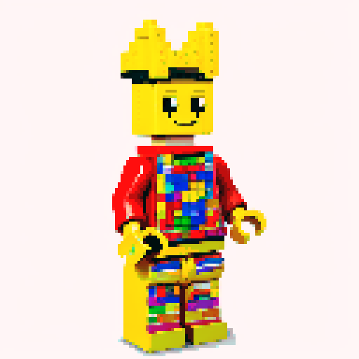 lego pixel, vibrant colors, blocky shapes, small plastic bricks, isometric perspective, retro video game, low resolution, 8-bit graphics, sharp edges, square grid, limited color palette, nostalgic feel, brick-built characters, iconic lego logo, digital recreation, detailed textures, crisp lines, simplified forms, nostalgic gaming vibes