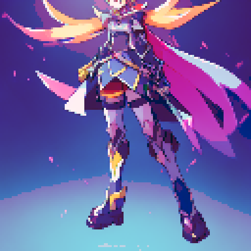 Female Paladin, wielding a gleaming sword, adorned in intricate armor, standing tall atop a rocky cliff, with flowing golden hair, surrounded by radiant light