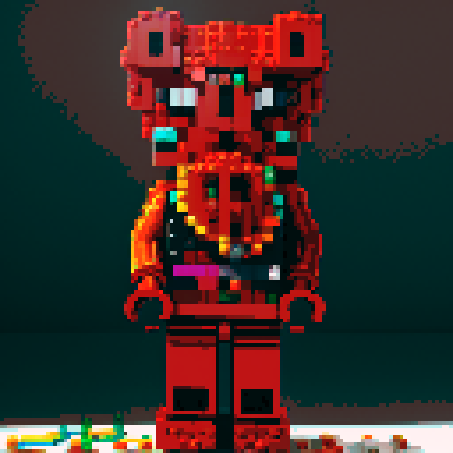 colorful pixel lego blocks arranged in a playful, vibrant composition, showcasing the intricate details and vibrant colors of pixel art in the sRGB color space