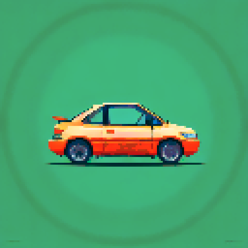 Photorealistic, centered Honda Civic in a three quarter view, right wheel in front, clean background, pixel art style with sRGB colors