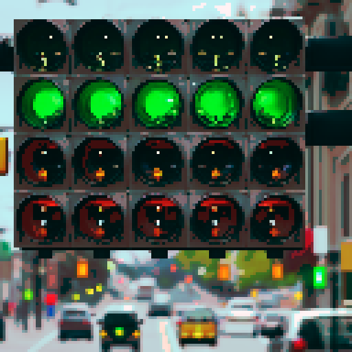 The traffic light is green