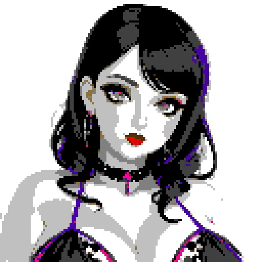 curvy, cute, goth girl,  black hair, purple eyeshadow, red lipstick. wearing bikini. glamour shot.