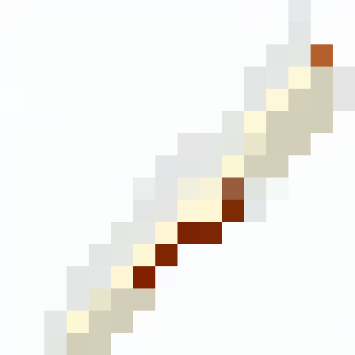 Bone Fragment broken in half with small traces of blood.