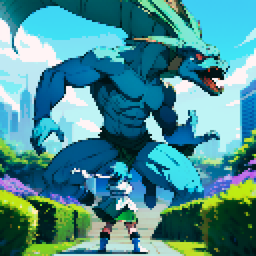 Basilisk machamp blue and white