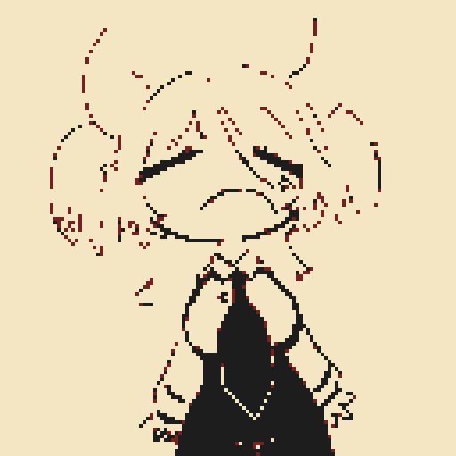 cute character, light hair, dark hair tips