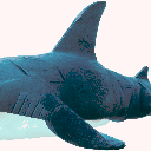 blahaj in pixel art
