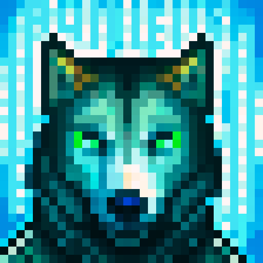 wolf avatar, portrait, glowing eyes