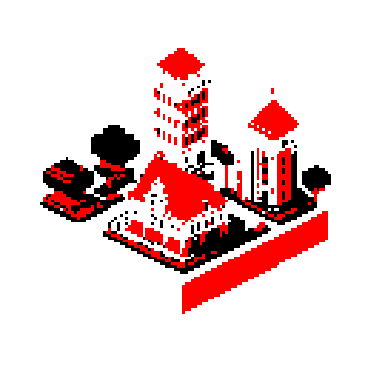 dithered city isometric
