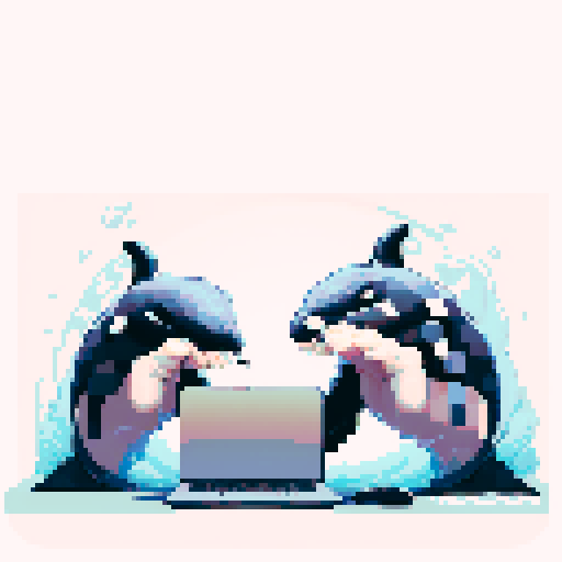 killer shakes, typing on a laptop, waves, no background