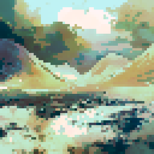 landscape enviroment for creating a tileset for an isometric game, semi realistic