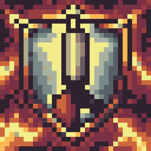 valiant knight, brown-haired, no helmet, wielding a sword and shield, shield embossed with a golden "V", oblique side view