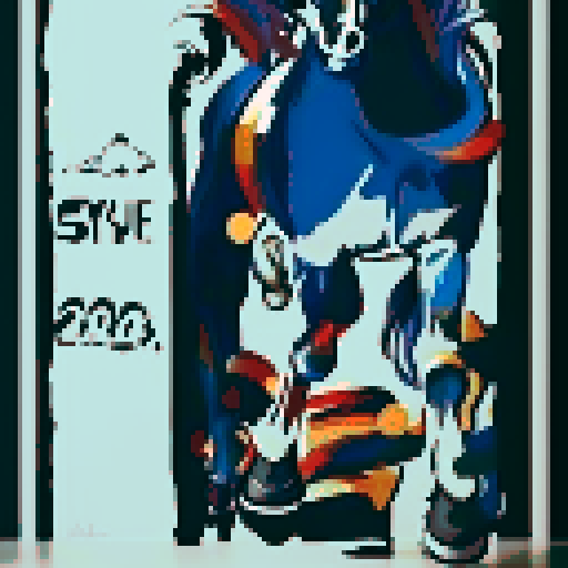 futurism, blue horse, art