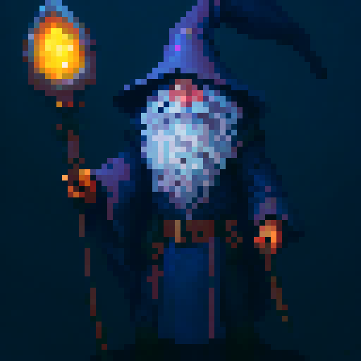 bearded wizard, swirling cloak, casting spell, glowing staff, enchanted forest, mythical creatures, towering castle, mystical runes, magical orb, epic battle