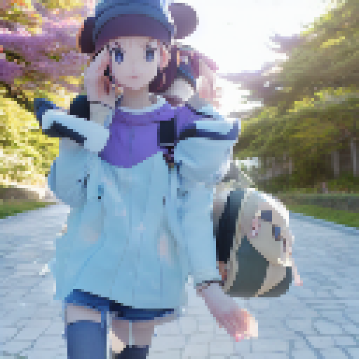 Flowers bloom in a vibrant, pastel meadow amidst towering, cherry blossom trees, all captured in an enchanting anime style.