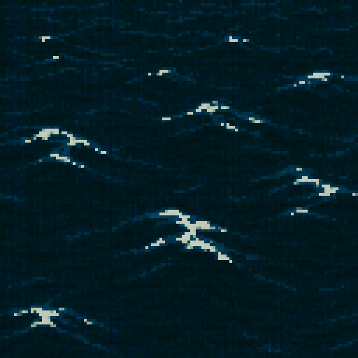 animated dark ocean water, top down